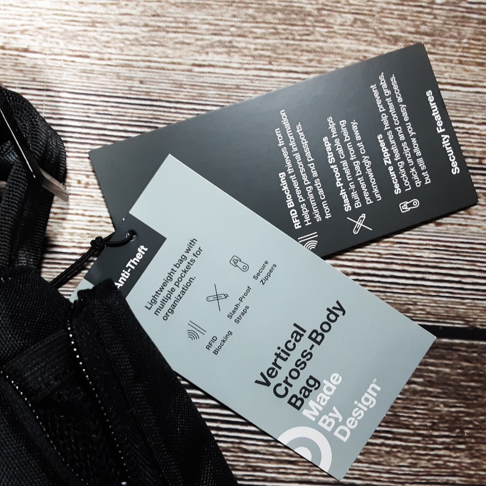 Anti theft cross body bag black NWT - Picture 2 of 5